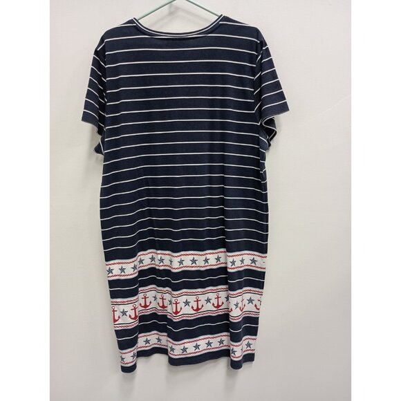 Karen Scott Sport Dress Womens Size 2XL Navy Striped Stars Nautical Beach - Picture 7 of 9